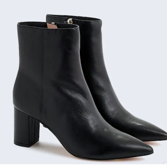 J.Crew Sadie Black Leather Ankle Boots Like New Size 10. - Picture 6 of 12